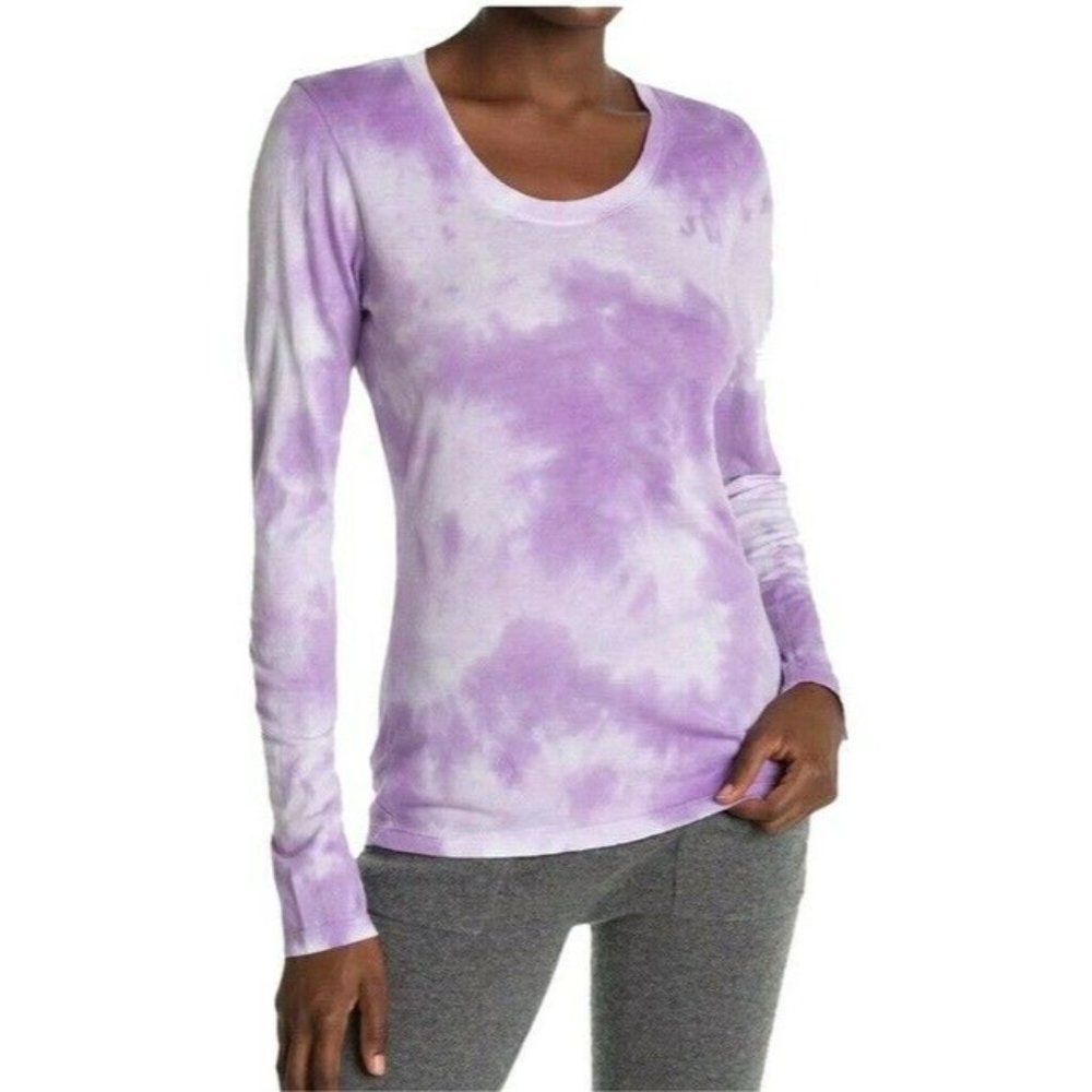 NEW Sundry Nordstrom Anthropologie tie dye purple long sleeve knit print - Picture 1 of 1